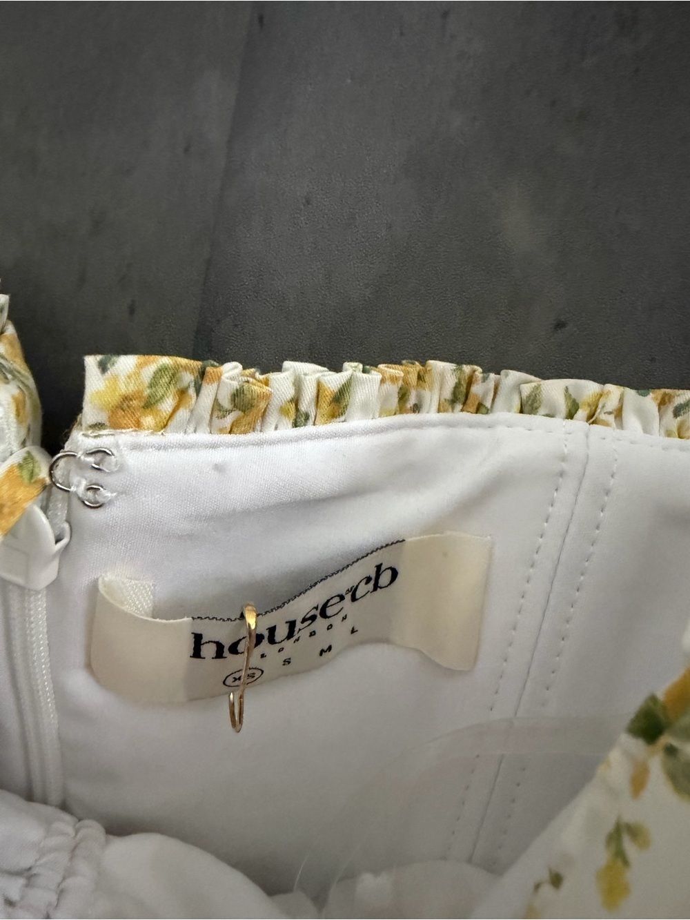House of CB White Vintage Cotton Floral Print Bustier Sundress B3405 - Picture 9 of 9